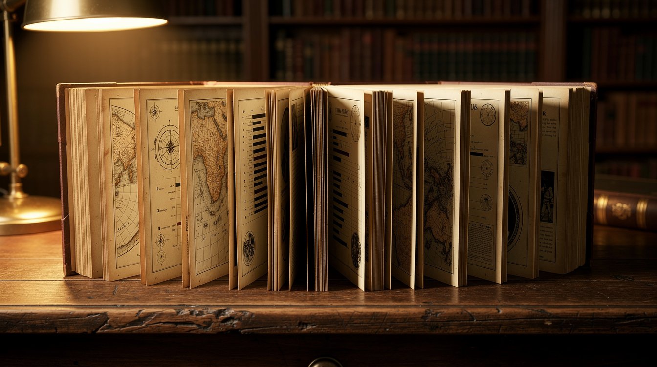 Mapa cronológico da Bíblia estendido sobre mesa de estudo